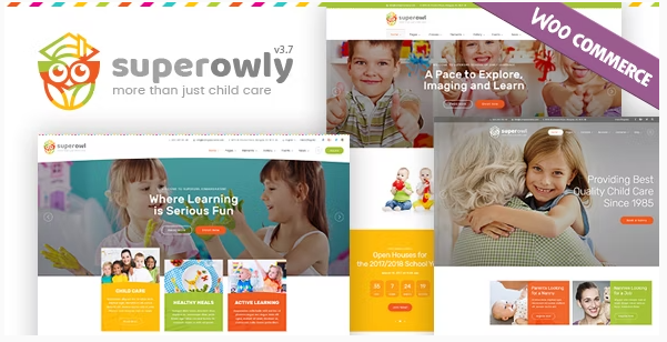 SuperOwly vibrant and responsive WordPress theme for kids and preschool websites