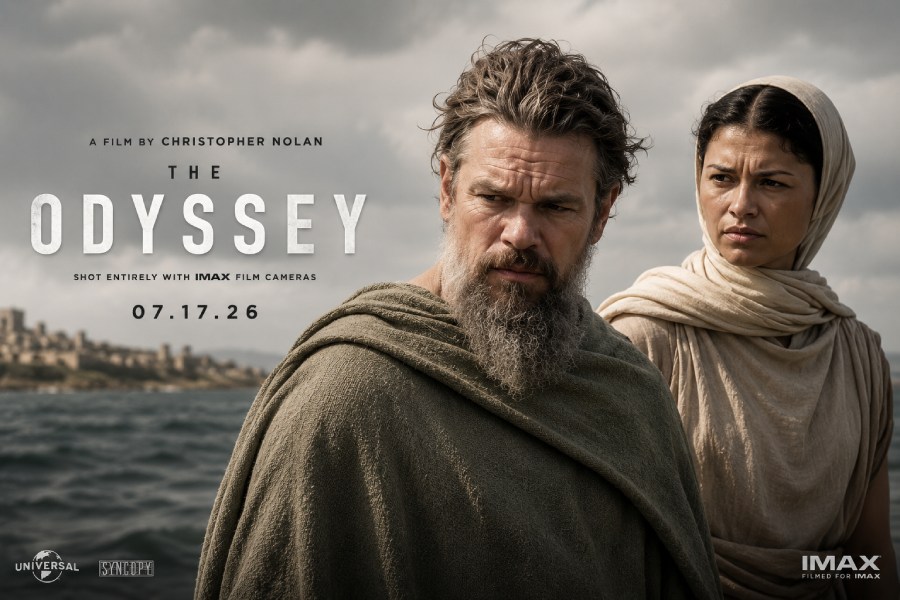Matt Damon as Odysseus in Christopher Nolan The Odyssey epic adventure film